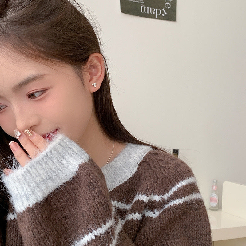 999 Pure Silver Ear Studs Ear Screws Tightening Buckle Earrings